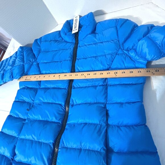 32 Degrees Heat Women Recycled Puffer Jacket Lightweight Warm Blue Zip-Up Large - Picture 9 of 11